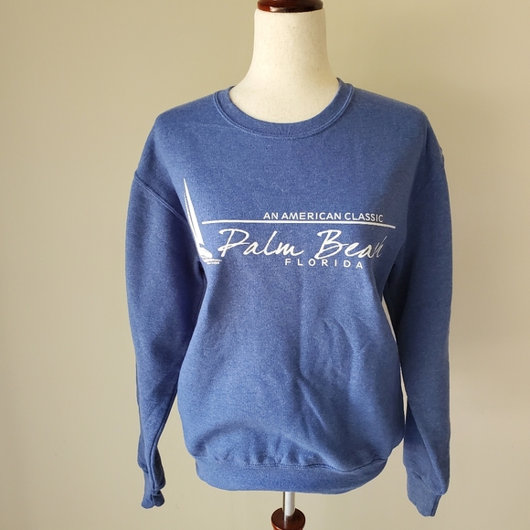 Small Palm Beach Blue Casual Sweatshirt - Picture 1 of 10